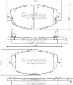 Nipparts J3602087 - Гальмівні колодки, дискові гальма autozip.com.ua