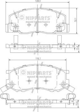 Nipparts J3602114 - Гальмівні колодки, дискові гальма autozip.com.ua