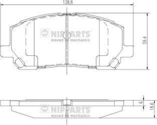 Nipparts J3602118 - Гальмівні колодки, дискові гальма autozip.com.ua