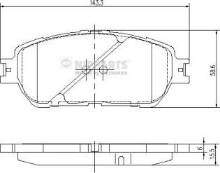 Nipparts J3602121 - Гальмівні колодки, дискові гальма autozip.com.ua