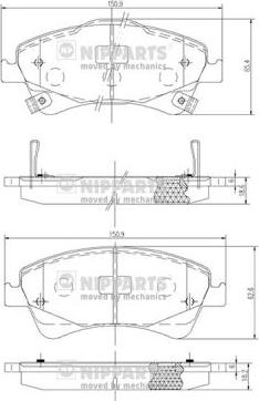 Nipparts J3602123 - Гальмівні колодки, дискові гальма autozip.com.ua