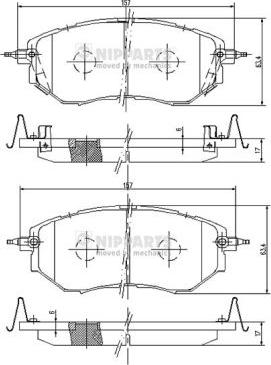 Nipparts J3607019 - Гальмівні колодки, дискові гальма autozip.com.ua