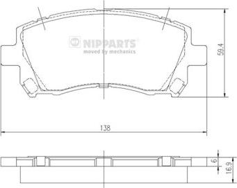 Nipparts J3607013 - Гальмівні колодки, дискові гальма autozip.com.ua