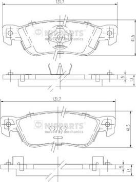 Nipparts J3619000 - Гальмівні колодки, дискові гальма autozip.com.ua