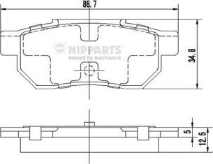 Nipparts J3614002 - Гальмівні колодки, дискові гальма autozip.com.ua