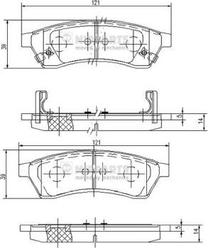 Nipparts J3610904 - Гальмівні колодки, дискові гальма autozip.com.ua