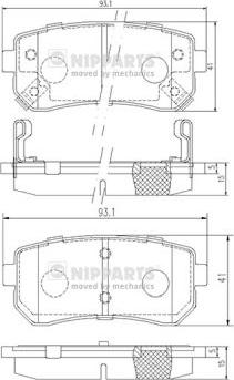 Nipparts J3610512 - Гальмівні колодки, дискові гальма autozip.com.ua