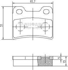 Nipparts J3610303 - Гальмівні колодки, дискові гальма autozip.com.ua