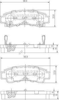 Nipparts J3611033 - Гальмівні колодки, дискові гальма autozip.com.ua