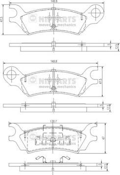 Nipparts J3613000 - Гальмівні колодки, дискові гальма autozip.com.ua