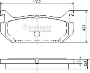 Nipparts J3613007 - Гальмівні колодки, дискові гальма autozip.com.ua