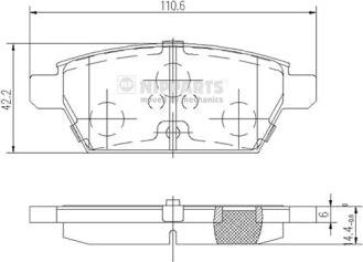 Nipparts J3613019 - Гальмівні колодки, дискові гальма autozip.com.ua