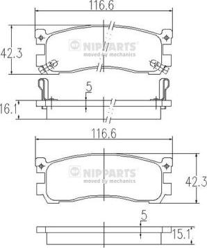 Nipparts J3613013 - Гальмівні колодки, дискові гальма autozip.com.ua