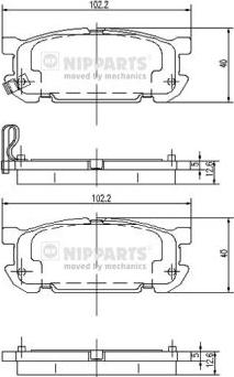 Nipparts J3613020 - Гальмівні колодки, дискові гальма autozip.com.ua