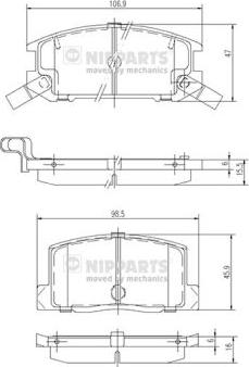 Nipparts J3612009 - Гальмівні колодки, дискові гальма autozip.com.ua