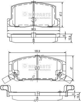 Nipparts J3612004 - Гальмівні колодки, дискові гальма autozip.com.ua