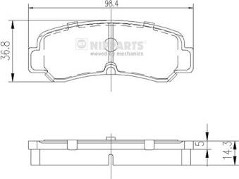 Nipparts J3612007 - Гальмівні колодки, дискові гальма autozip.com.ua