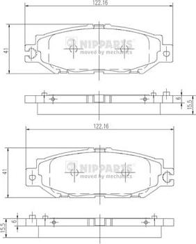 Nipparts J3612014 - Гальмівні колодки, дискові гальма autozip.com.ua