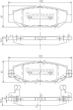 Nipparts J3612016 - Гальмівні колодки, дискові гальма autozip.com.ua