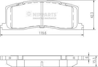 Nipparts J3612011 - Гальмівні колодки, дискові гальма autozip.com.ua