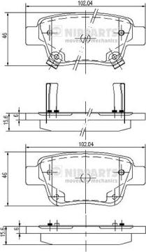 Nipparts J3612030 - Гальмівні колодки, дискові гальма autozip.com.ua