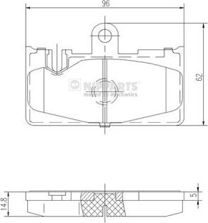 Nipparts J3612029 - Гальмівні колодки, дискові гальма autozip.com.ua