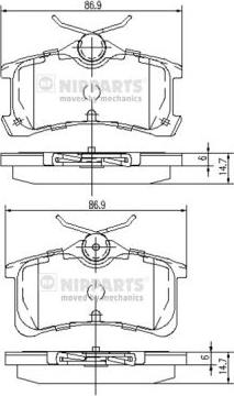 Nipparts J3612026 - Гальмівні колодки, дискові гальма autozip.com.ua