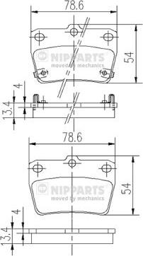 Nipparts J3612020 - Гальмівні колодки, дискові гальма autozip.com.ua