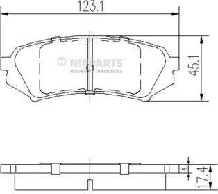 Nipparts J3612022 - Гальмівні колодки, дискові гальма autozip.com.ua