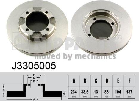 Nipparts J3305005 - Гальмівний диск autozip.com.ua