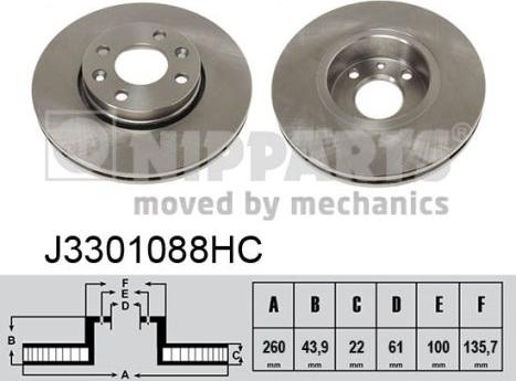 Nipparts J3301088HC - Гальмівний диск autozip.com.ua