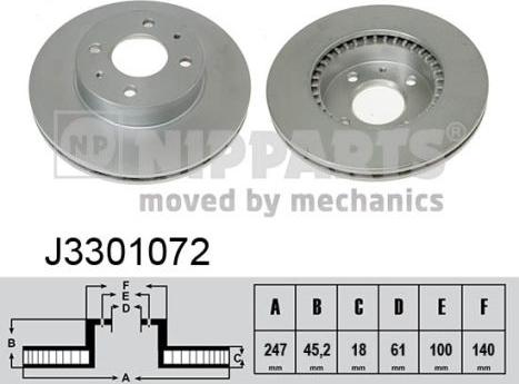 Nipparts J3301072 - Гальмівний диск autozip.com.ua
