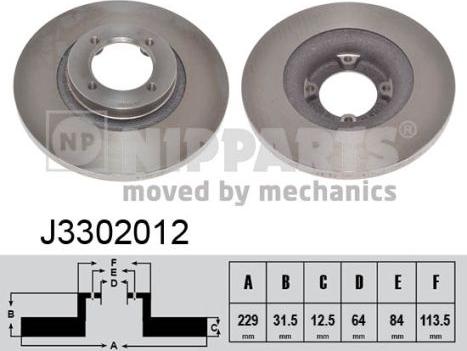 Nipparts J3302012 - Гальмівний диск autozip.com.ua