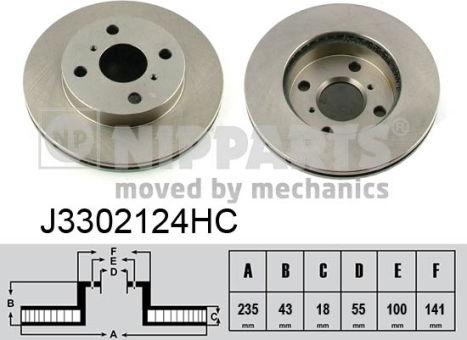 Nipparts J3302124HC - Гальмівний диск autozip.com.ua