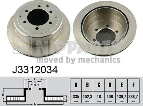 Nipparts J3312034 - Гальмівний диск autozip.com.ua