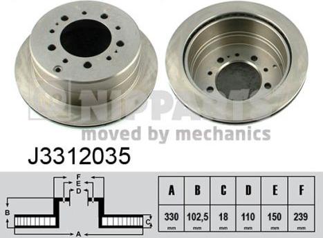 Nipparts J3312035 - Гальмівний диск autozip.com.ua