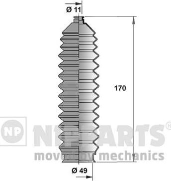 Nipparts J2846001 - Комплект пилника, рульове управління autozip.com.ua