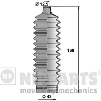 Nipparts J2840503 - Комплект пилника, рульове управління autozip.com.ua