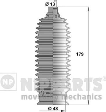 Nipparts J2840303 - Комплект пилника, рульове управління autozip.com.ua