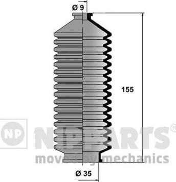 Nipparts J2841007 - Комплект пилника, рульове управління autozip.com.ua