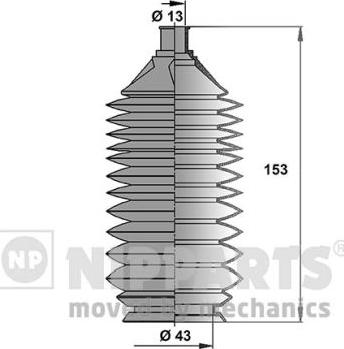 Nipparts J2843009 - Комплект пилника, рульове управління autozip.com.ua
