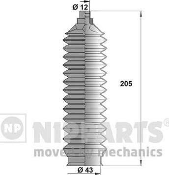 Nipparts J2843008 - Комплект пилника, рульове управління autozip.com.ua