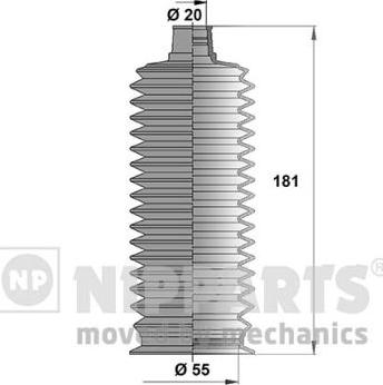 Nipparts J2842026 - Комплект пилника, рульове управління autozip.com.ua