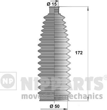 Nipparts J2842023 - Комплект пилника, рульове управління autozip.com.ua