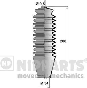Nipparts J2852004 - Комплект пилника, рульове управління autozip.com.ua
