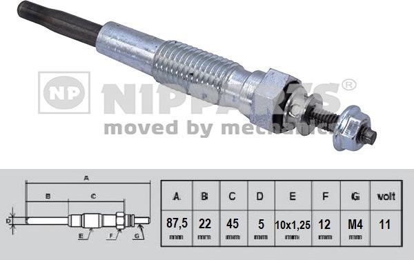 Nipparts N5713018 - Свічка розжарювання autozip.com.ua