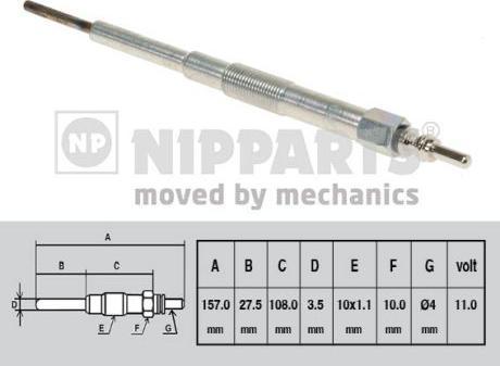Nipparts N5717000 - Свічка розжарювання autozip.com.ua