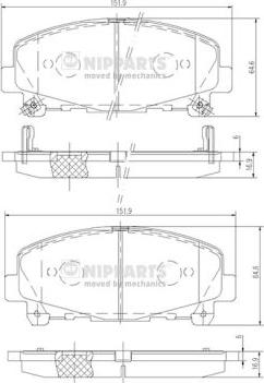 Nipparts N3604069 - Гальмівні колодки, дискові гальма autozip.com.ua