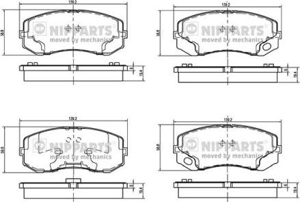 Nipparts N3605055 - Гальмівні колодки, дискові гальма autozip.com.ua