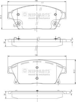 Nipparts N3600915 - Гальмівні колодки, дискові гальма autozip.com.ua